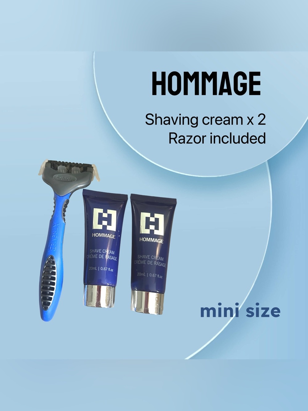 🇺🇸🆕NWOB HOMMAGE | MINI | Luxurious Set Razor & Moisturizing shaving cream